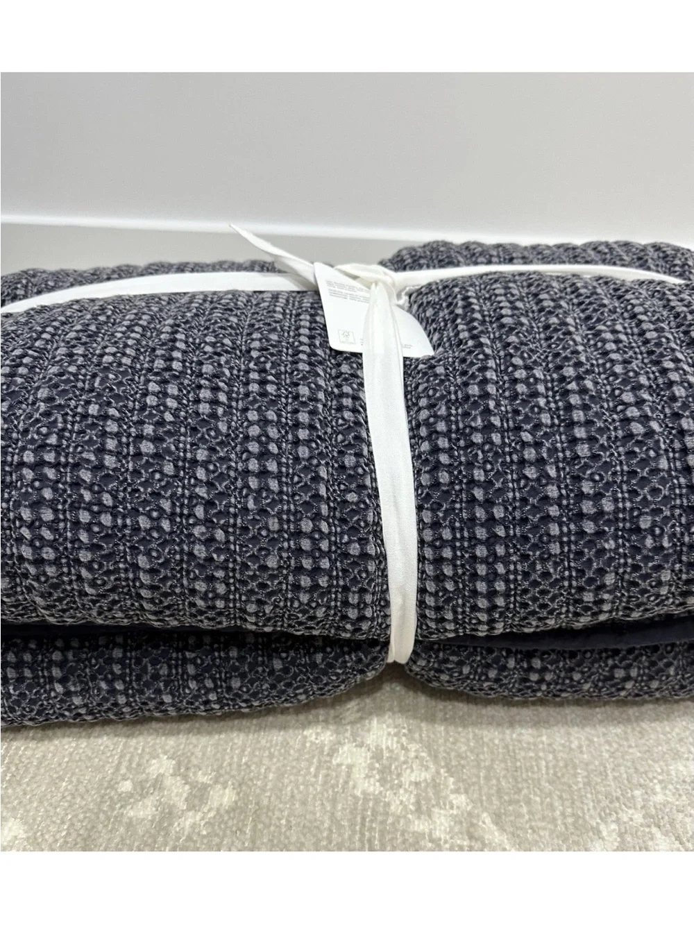Pottery Barn Honeycomb Quilt, Full/Queen, Midnight Blue
